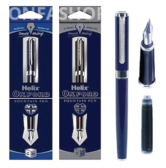 Bút viết máy cao cấp mực đều đẹp màu Xanh đen/ Hồng Ánh Cam/ Bạc - HELIX