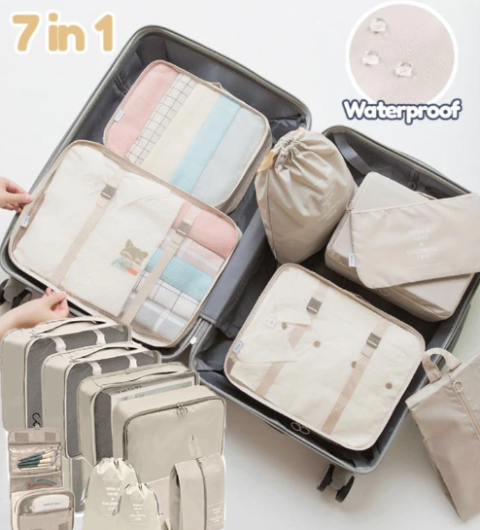 Set 7 Túi Du Lịch Đa Năng Chống Nước Dung Lượng Cao Thiết kế lưới