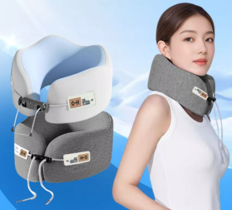 Gối kê cổ chữ U du lịch CECILA cao cấp mẫu mới thiết kế công thái học cao su non êm ái