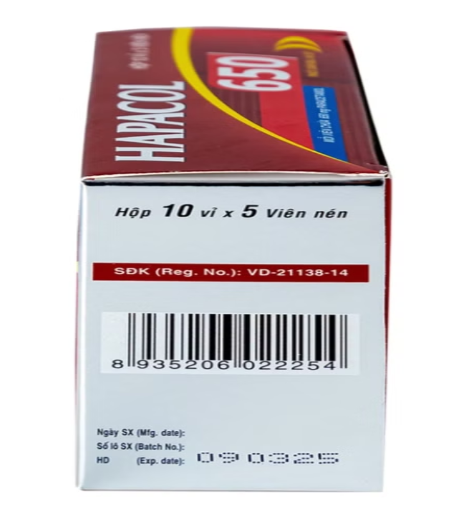 Viên nang HAPACOL 650MG giảm đau từ nhẹ đến vừa và hạ sốt (10 vỉ x 10 viên)